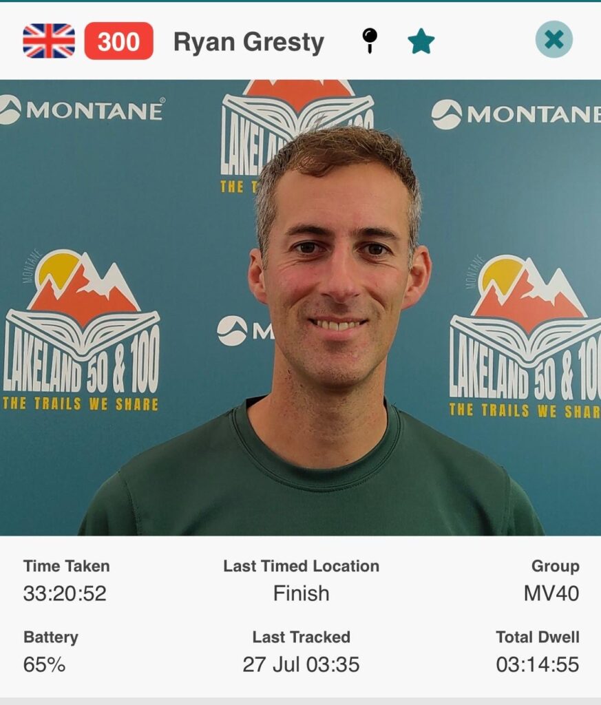 Ryan’s Big Day (and a bit) out at the Lakeland 100