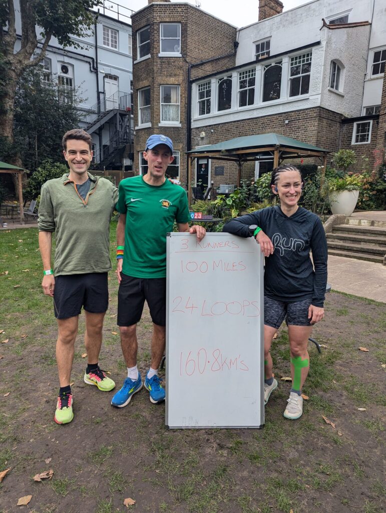 Simon, Ryan and eventual winner Victoria, after 24 loops and 100 miles