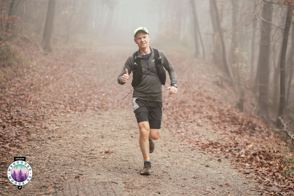 Justin was also running his first 50 miler